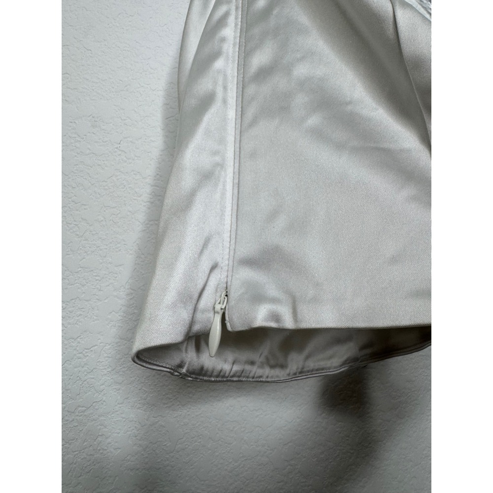 Abercrombie & Fitch Satin Corset Crop Top Silver White Sweetheart Neck Size S - Picture 8 of 11